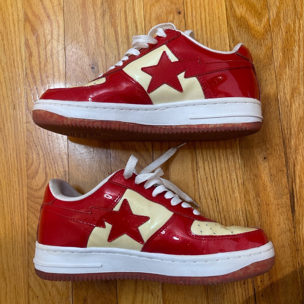 Bape Red & Yellow Glitter Bapestas 6.5 - Picture 4 of 10